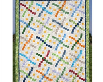 Whirlybird - a fun, scrappy PDF quilt pattern in 3 sizes