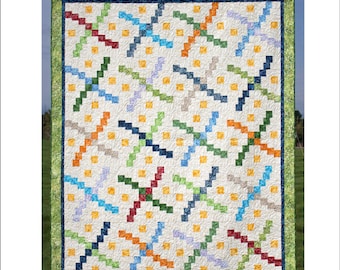 Whirlybird - a fun, scrappy PDF quilt pattern in 3 sizes
