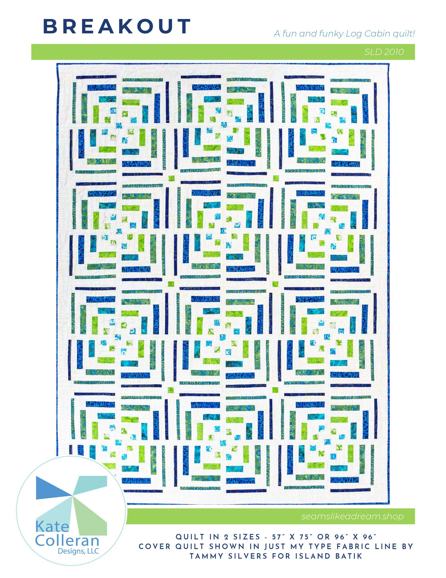 Breakout - a Modern Log Cabin PDF Quilt Pattern in 2 Sizes That You Can ...