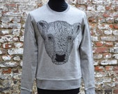 Grey Sweater for Men with Galloway Cow Print by ArtEffectPrints