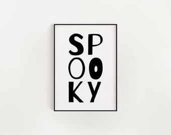 Spooky Halloween Printable, DIGITAL Print, Halloween Print, Halloween Wall Art, Digital Download 8.5x11