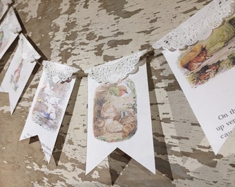 Beatrix Potter Banner, Garland, Baby's Room, Woodland