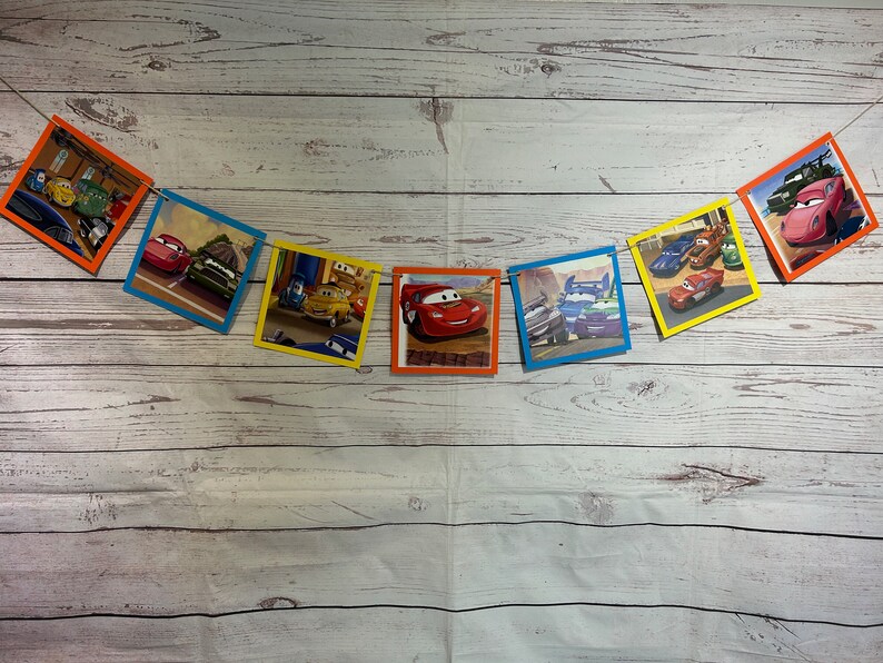Cars, Disney, Banner, Birthday, Lightning McQueen 画像 3