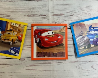 Cars, Disney, Banner, Birthday, Lightning McQueen
