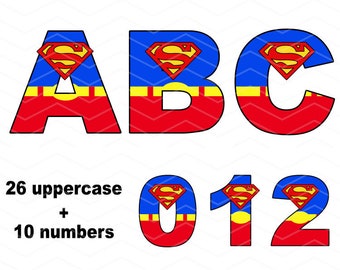 Download Superman alphabet | Etsy