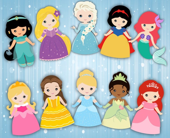 Digital Princess Clipart Princess Clip Art Fairy Tale | Etsy