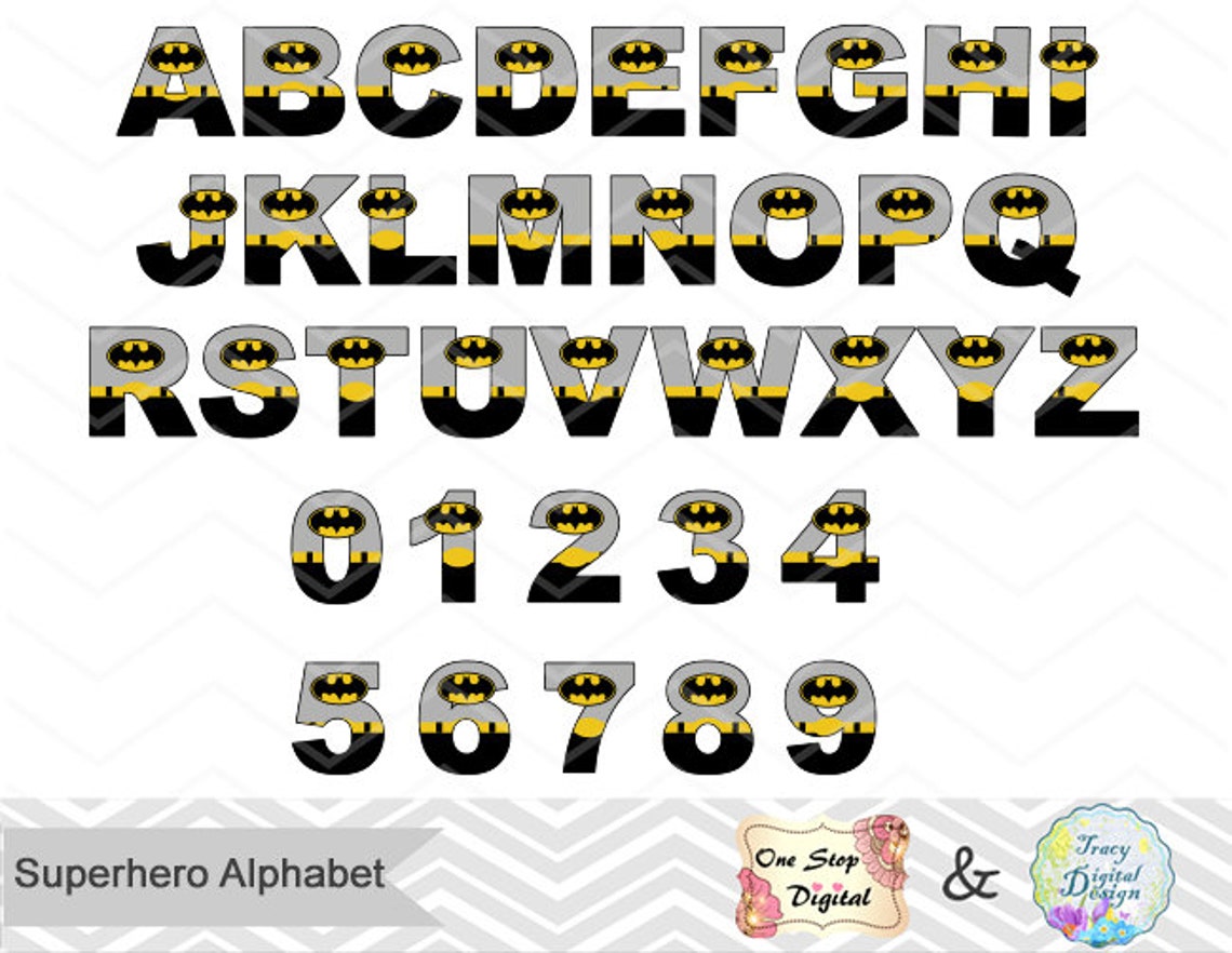 Instant Download Batman Alphabet Digital Clip Art Batman Etsy