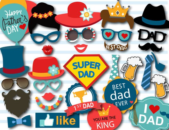 Instant Download Father S Day Photo Booth Props Love Dad Etsy