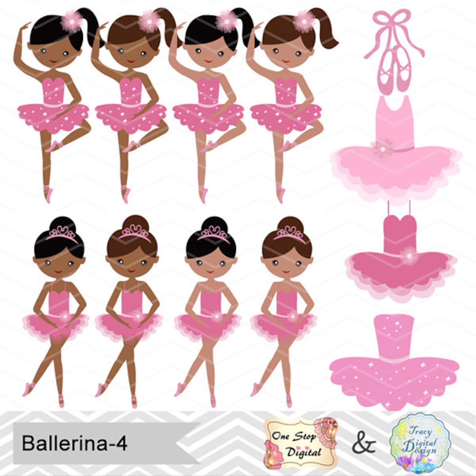 african american ballerina digital clip art, ballet clipart, pink ballet african american girls clip art, pink ballet shoes dres