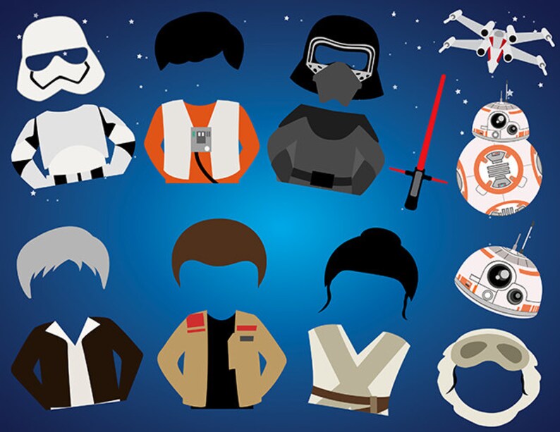 Printable NEW Star Wars Photo Booth Props Space Wars Photo | Etsy