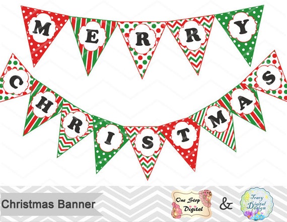 SALE Printable Christmas Bunting Printable Christmas Banner | Etsy