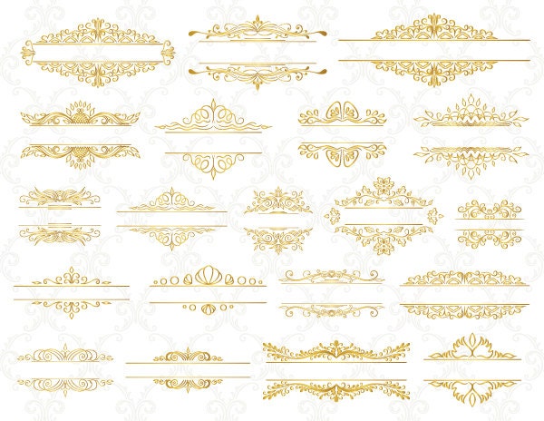 Instant Download Gold Digital Frame Clipart Golden Frame Clip | Etsy