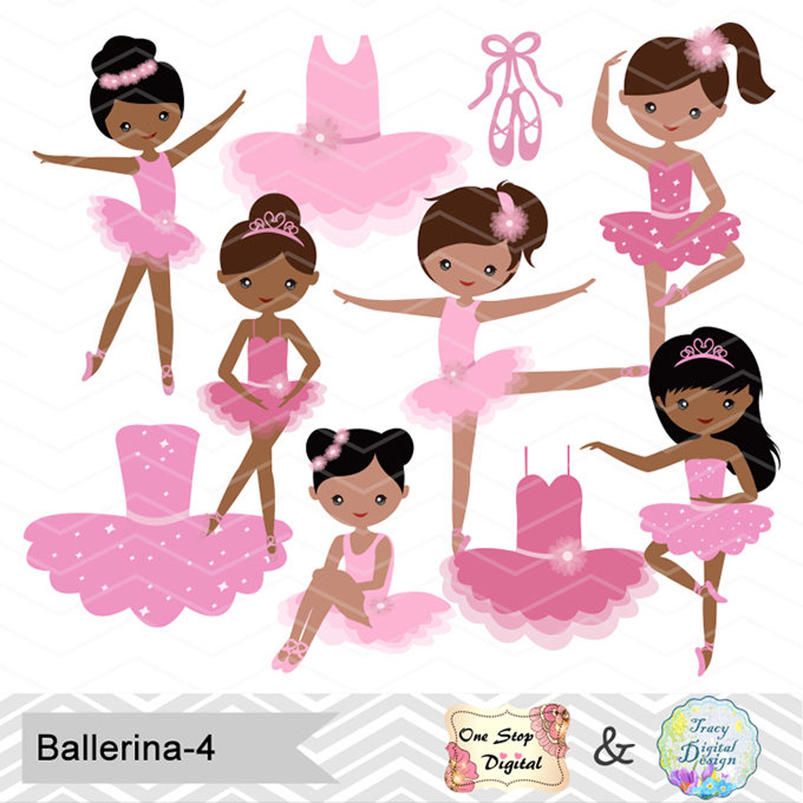 african american ballerina digital clip art, ballet clipart, pink ballet african american girls clip art, pink ballet shoes dres