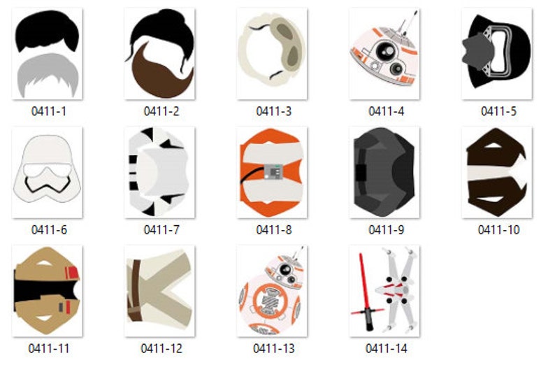 Printable NEW Star Wars Photo Booth Props Space Wars Photo Etsy