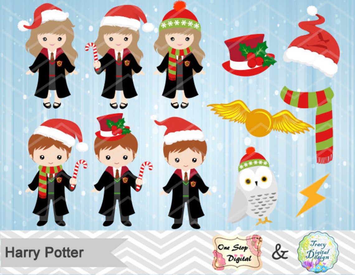 Christmas Harry Potter Clipart Christmas Harry Potter Clip | Etsy