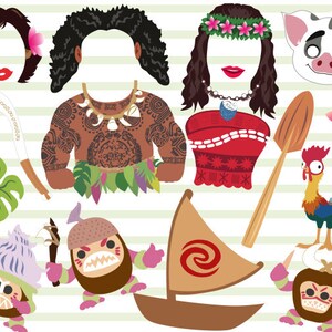 Instant Download Moana Photo Booth Props Moana Party Photo | Etsy