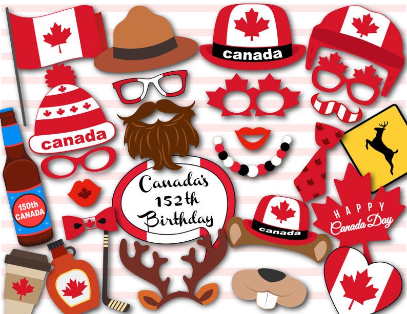 Instant Download Canada Photo Booth Props Canada Party Photo Etsy