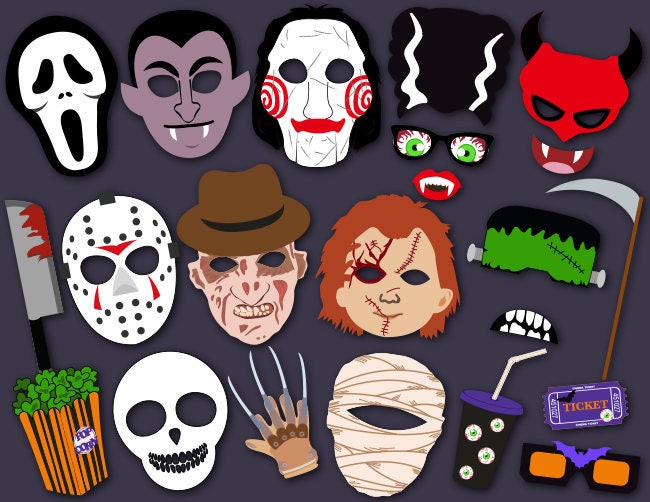 Instant Download Horror Movie Photo Booth Props Printable Etsy