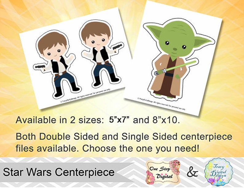 Instant Download Star Wars Cake Topper 0293 Star Wars Table Centerpiece Star Wars Birthday Party DIY 8 Printable Star Wars Centerpiece