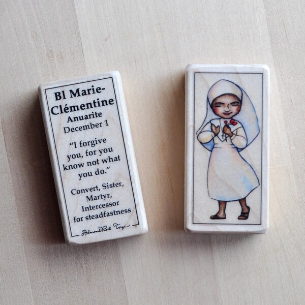 Bl Marie-Clementine Patron Saint Block with gift bag // African Saint // Catholic Toys by AlmondRod Toys