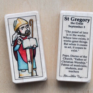 St Gregory the Great Patron Saint Block with gift bag // patron of musicians // Catholic Toys by AlmondRod Toys