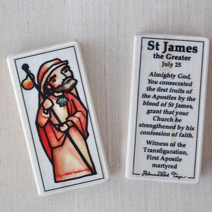 St James the Greater Patron Saint Block with gift bag // disciple, apostle // Catholic Toys by AlmondRod Toys