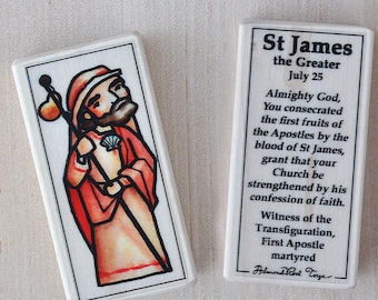 St James the Greater Patron Saint Block with gift bag // disciple, apostle // Catholic Toys by AlmondRod Toys