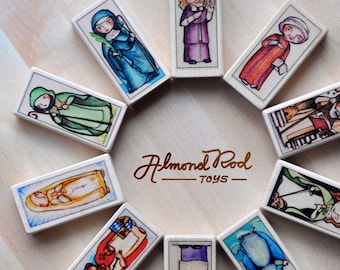 10 Patron Saint Blocks of your choice with gift bag // 300+ saints to choose from // Catholic Toys by AlmondRod Toys