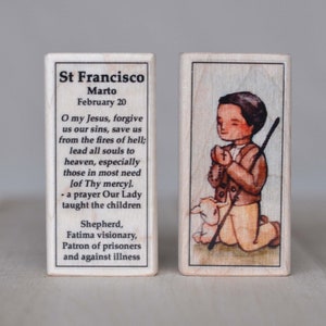St Francisco of Fatima Patron Saint Block // Fatima Seer, shepherd boy // Catholic Toys by AlmondRod Toys
