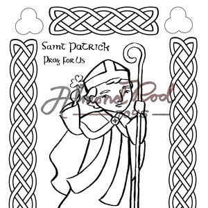St Patrick Coloring Sheet Digital Download