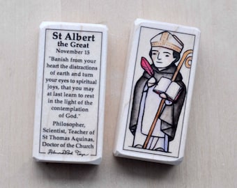 St Albert the Great Patron Saint Block with gift bag // Doctor of the Church // Catholic Toys by AlmondRod Toys