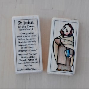 St John of the Cross Patron Saint Block with gift bag // Patron of contemplatives and mystics // Catholic Toys by AlmondRod Toys