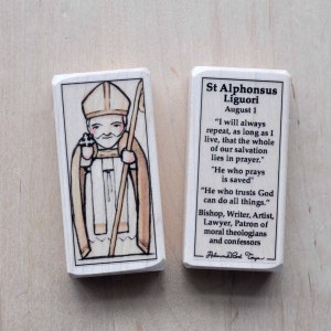 St Alphonsus Ligouri Patron Saint Block with gift bag // Patron of moral theologians and confessors // Catholic Toys by AlmondRod Toys