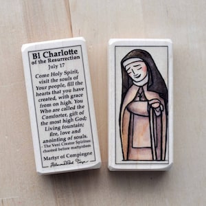 Bl Charlotte Patron Saint Block with gift bag // Martyr of Compiegne // Catholic Toys by AlmondRod Toys