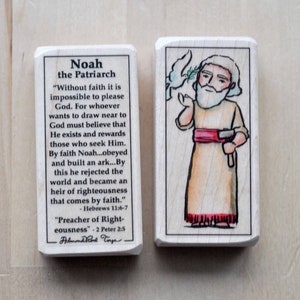 Noah the Patriarch Patron Saint Block with gift bag // "Preacher of Righteousness" // Catholic Toys by AlmondRod Toys