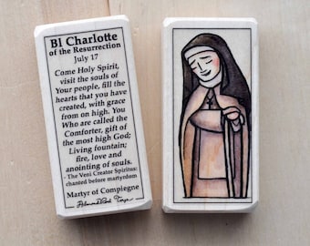 Bl Charlotte Patron Saint Block with gift bag // Martyr of Compiegne // Catholic Toys by AlmondRod Toys