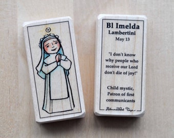 Bl Imelda Lambertini Patron Saint Block with gift bag // Patron of first communicants // Catholic Toys by AlmondRod Toys