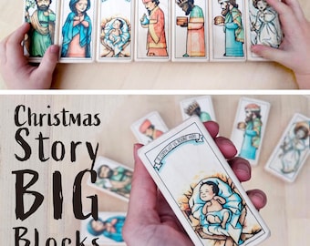 Christmas Story BIG Blocks / Heavy Duty Catholic Nativity Toy for all ages / Preorder