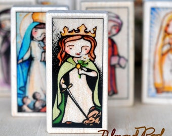 6 Patron Saint Blocks of your choice with gift bag // 250+ saints to choose from // Catholic toys by AlmondRod Toys