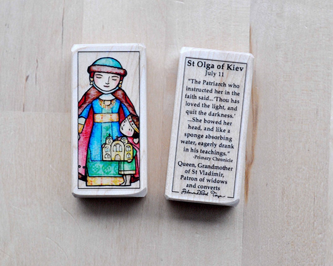 St Olga of Kiev Patron Saint Block With Gift Bag // Patron of Widows ...