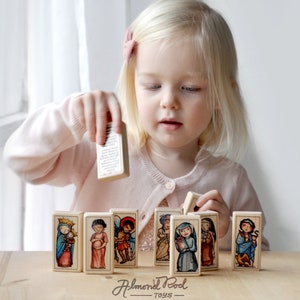 Blessed Virgin Mary and Jesus Christ Saint Block Set // 2 blocks: Mary and Jesus Risen // Catholic Toys by AlmondRod Toys image 2