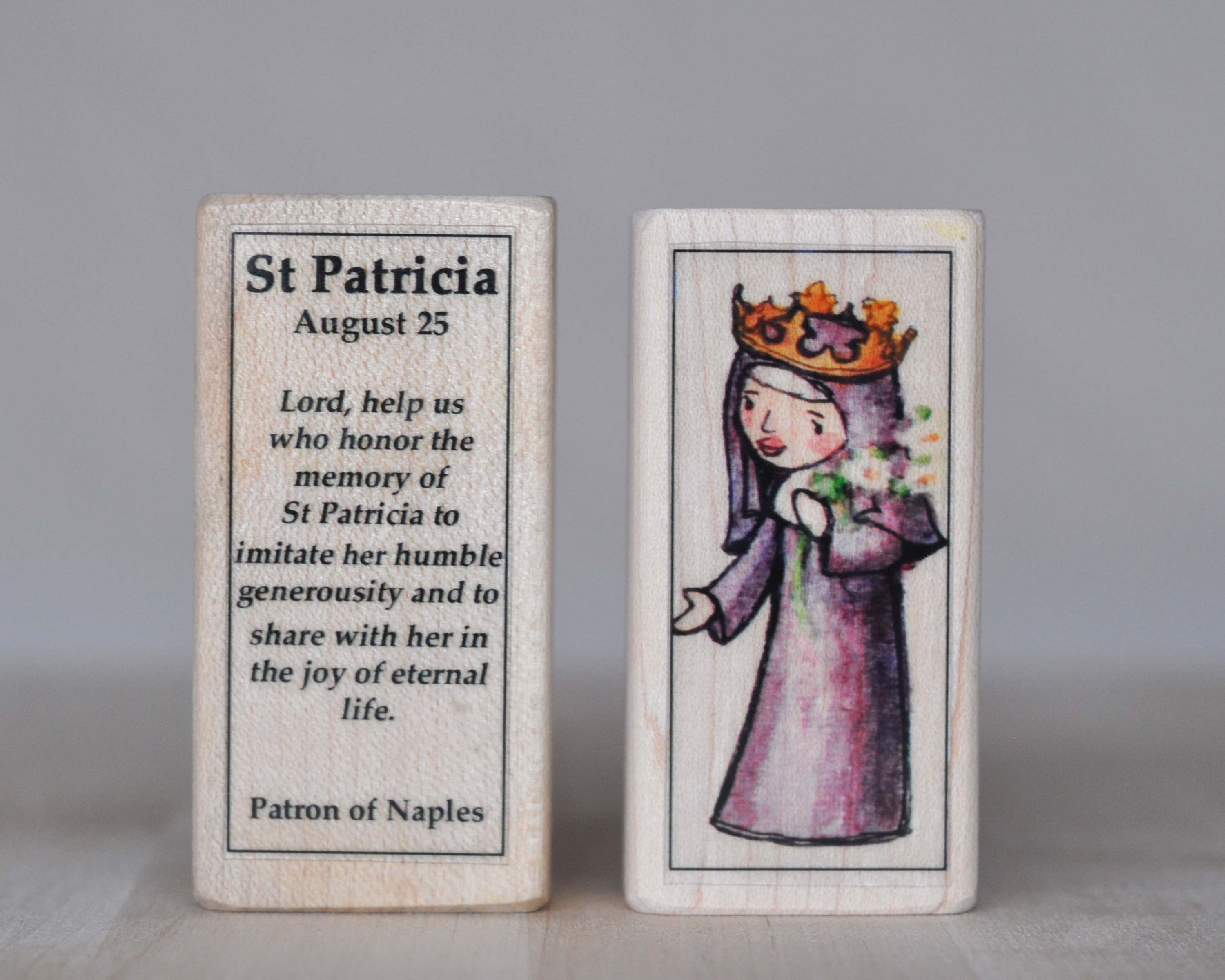 St Patricia Patron Saint Block // Patron of Naples // Catholic Etsy