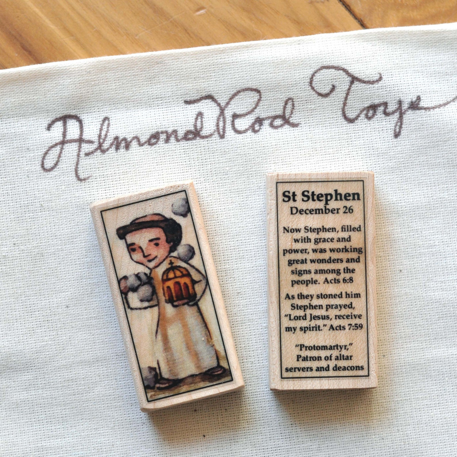 St Stephen Patron Saint Block With Gift Bag // Patron of Altar Servers ...