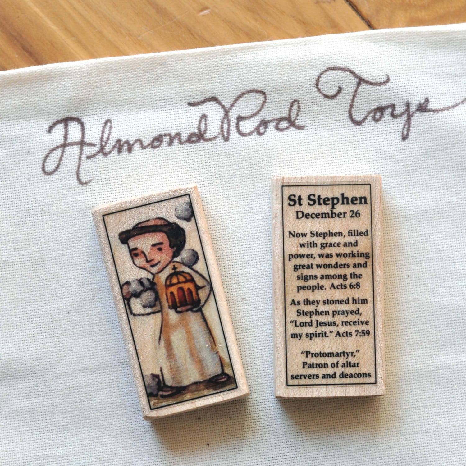 St Stephen Patron Saint Block With Gift Bag // Patron of Altar Servers ...