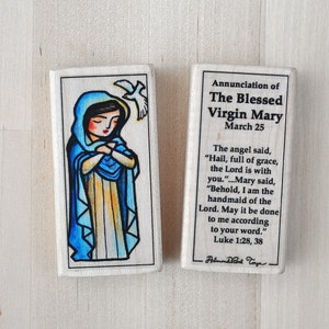 Blessed Virgin Mary and Jesus Christ Saint Block Set // 2 blocks: Mary and Jesus Risen // Catholic Toys by AlmondRod Toys image 4