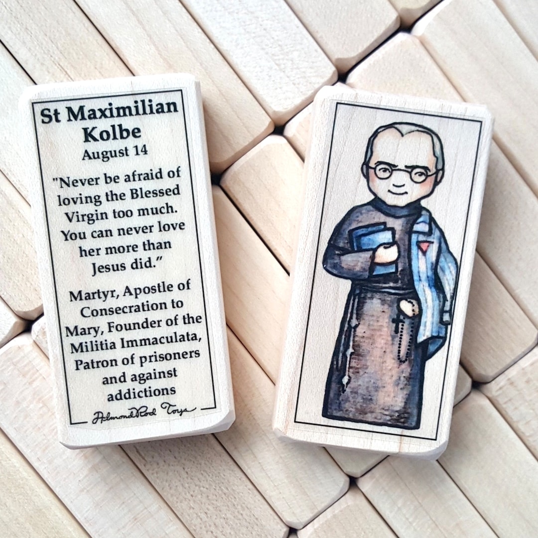 St Maximilian Kolbe Patron Saint Block With Gift Bag // Patron of ...