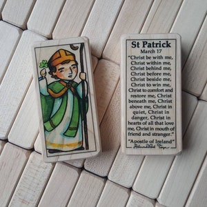 St Patrick Patron Saint Block with gift bag // Patron of Ireland // Catholic Toys by AlmondRod Toys