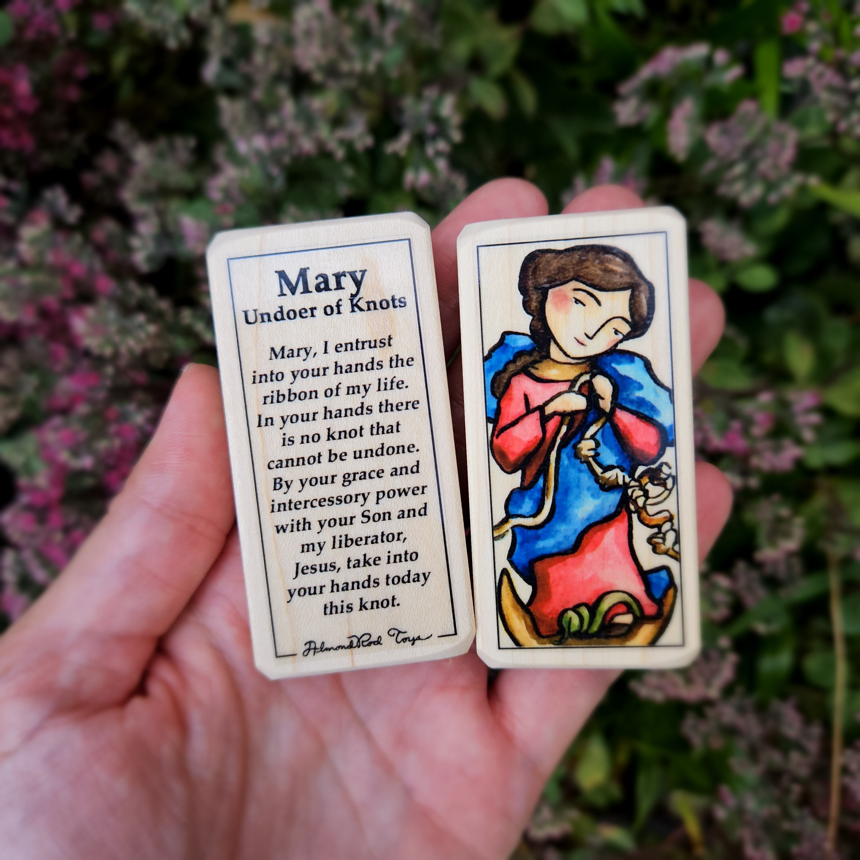 Mary Undoer of Knots Patron Saint Block With Gift Bag // Patron of ...