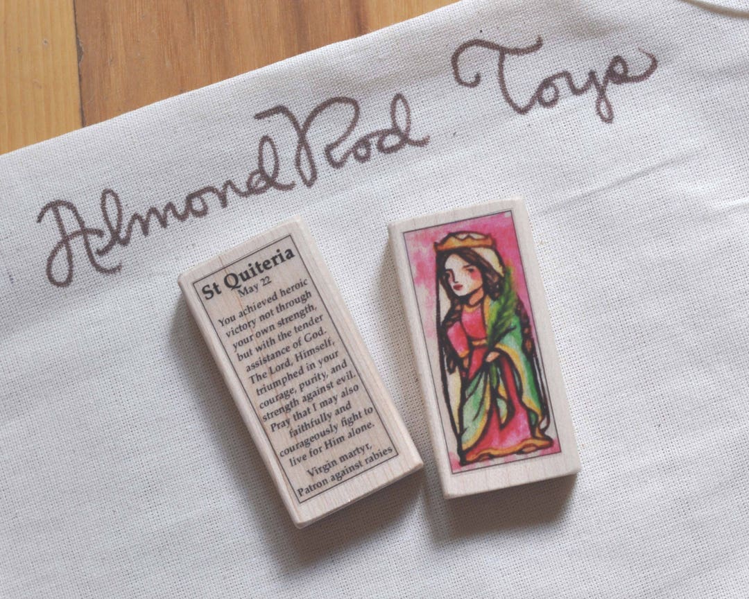 St Quiteria Patron Saint Block With Gift Bag// Catholic Patron Etsy