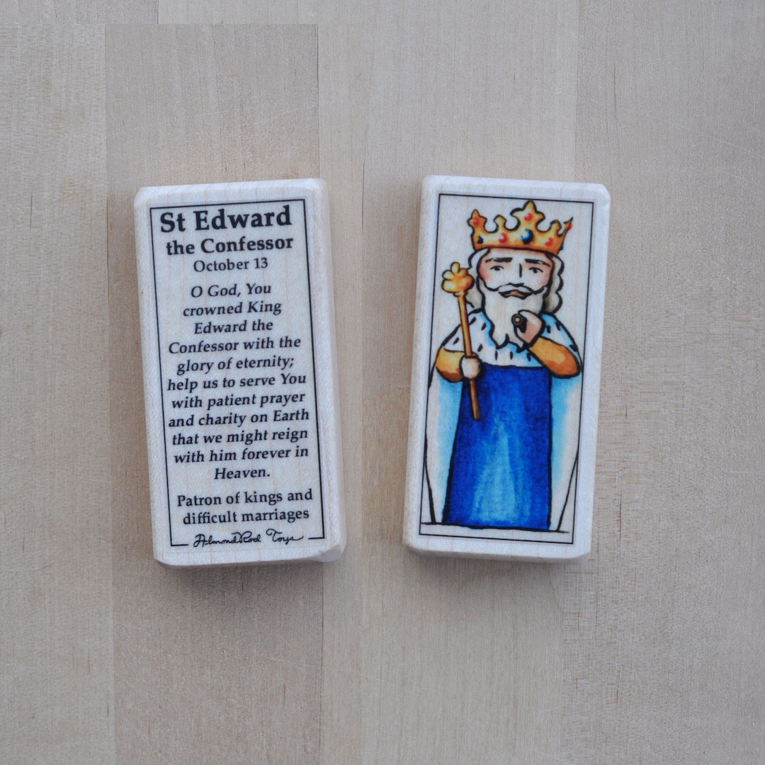 St Edward the Confessor Patron Saint Block With Gift Bag // Patron of